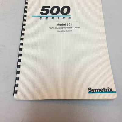 Symetrix 501 - Original Printed Owners Manual / Operating Manual image 1