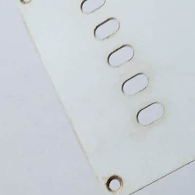Lefty Genuine Fender Guitar Relic Strat Back Plate Tremolo Cover 1-ply Off White image 14