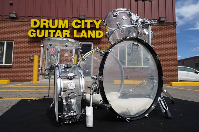 DW Design Series 5pc Clear Acrylic Shell Pack With Clear 6X14'' Snare image 1