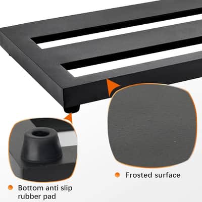 Medium Guitar Pedal Board, 20x8x1.2", Aluminum Alloy Black Effects Pedal Board with Adhesive Hookside Tape image 2