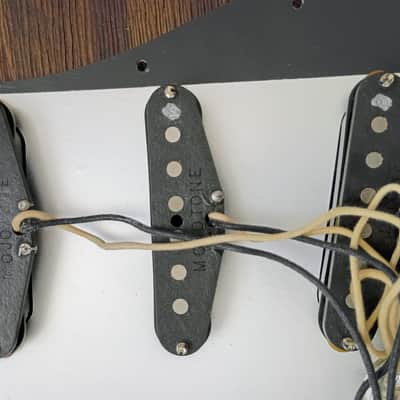 Loaded Strat Pickguard - Mojotone/Emerson 59 Clone Pickup Set & Blender Harness 2020s - Black image 4