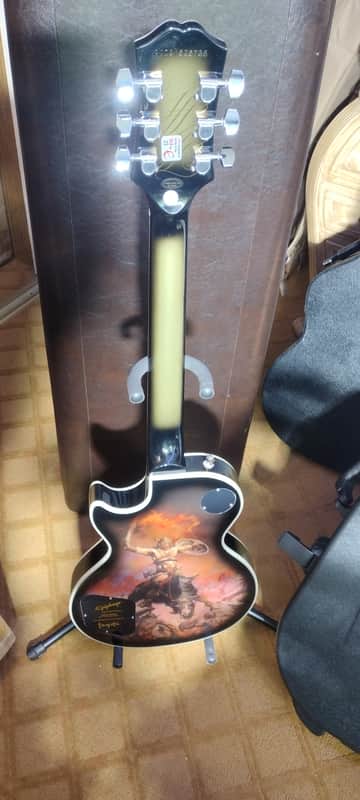 Epiphone Adam Jones Signature Art Series Les Paul Custom 2023 - Frazetta "The Berserker" / Silverburst image 1