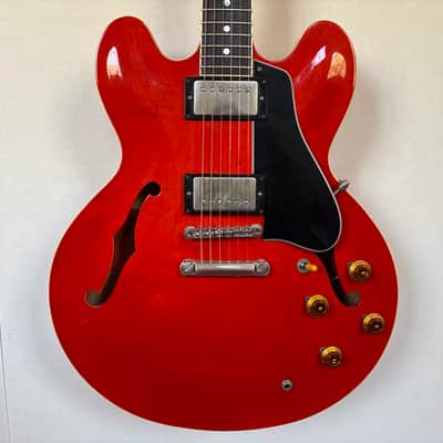 1982 Tokai ES100R Vintage Semi-Hollow ES Guitar Watermelon Long Guard, Japan image 4