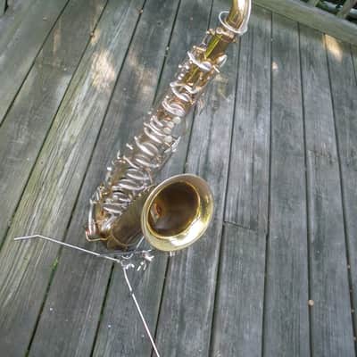 1957 Conn Director Tenor Saxophone shooting stars  Brass-Lacquered image 2