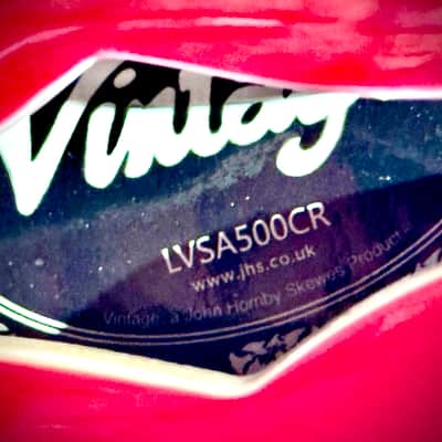 Vintage Guitar  VINTAGE LVSA500CR Red LEFT HANDED Zurda Thin Line SEMI ACOUSTIC GUITAR    Cherry Red image 7