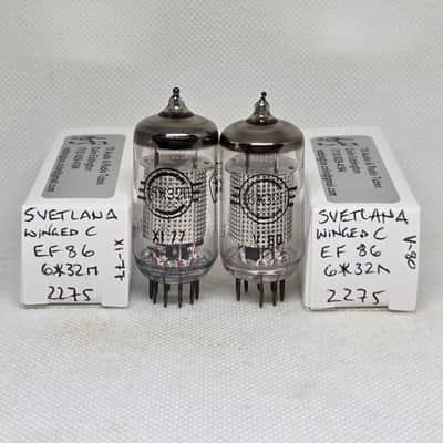 Paire De Tubes Préampli Audio NOS Vintage Mullard EF86 / 6CF8 - Codes 8Y5 & 8Y6 - Testés