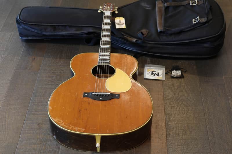 Vintage! 1950’s Kay Sherwood Deluxe Natural Acoustic Jumbo Guitar + Hard Case image 1