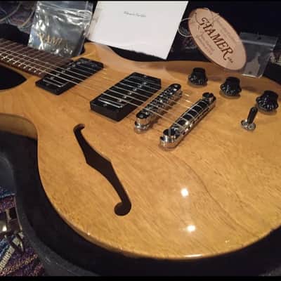 Hamer 2002 USA Hamer Artist Korina Semi-hollow Guitar Humbucker 2002 Natural image 1