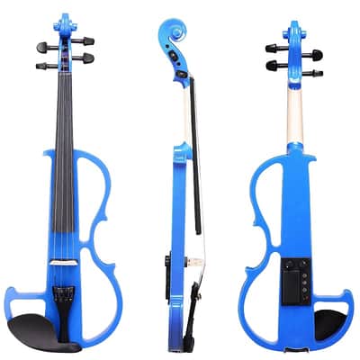 Cxxss 4/4 Violin Electric Violin(right hand)Blue-US image 11