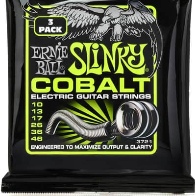 Ernie Ball 3721 Regular Slinky Cobalt Electric Guitar Strings - .010-.046 Factory 3-pack image 1