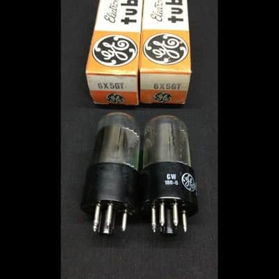 NOS PAIR GE 6X5GT Rectifier Radio Audio Vacuum Tubes Vintage Tested F.9677 image 2