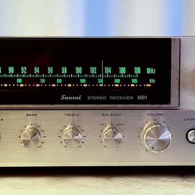 πΆβ¨ Sansui 661 Vintage Stereo Receiver w/ Original Wood Case β Serviced, LED, Cleaned & Tested image 1