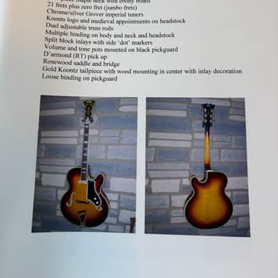 Sam Koontz Dual F Hole Cutaway 18” SK-1 1970’s - Sunburst image 10