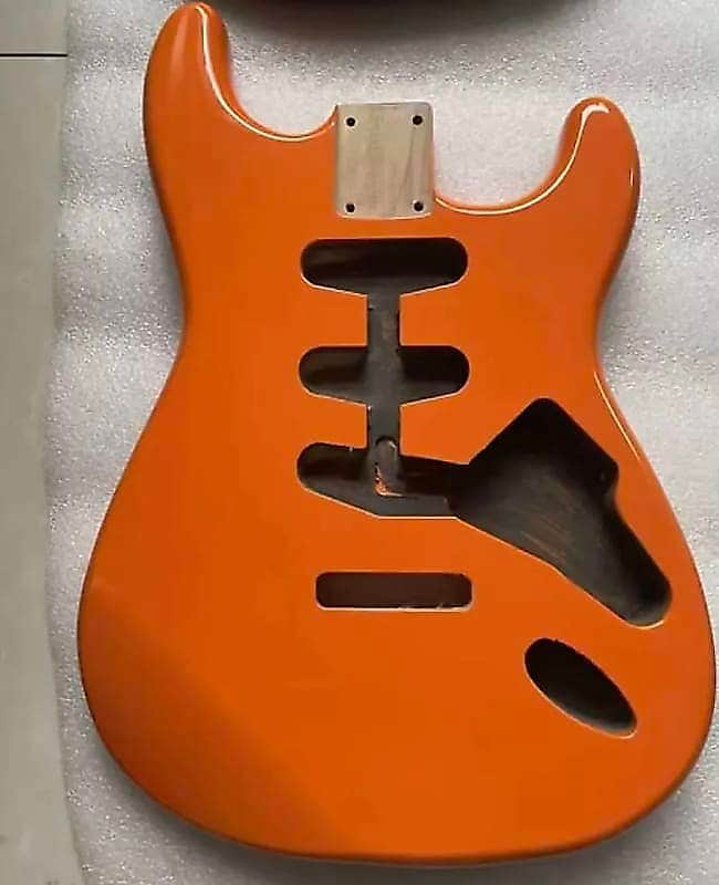 Alder Wood Orange Guitar Strat Stratocaster Style Body image 1