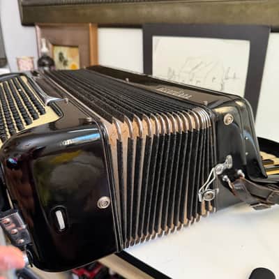 Excelsior Model 245 Accordion Piano Black Gloss Finish With Original Case image 23