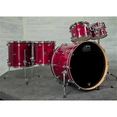 Used DW Performance 5pc Drum Set Cherry Stain - Very Good