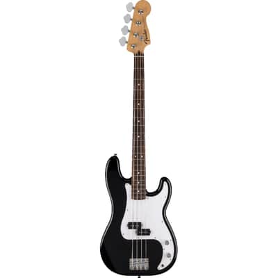 Fender Standard Precision Bass, Laurel Fingerboard, White Pickguard, Black image 2