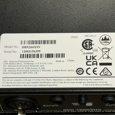 dbx 266XS 2-Channel Compressor/Gate, 1U Rack Space Processor, Excellent Condition image 15