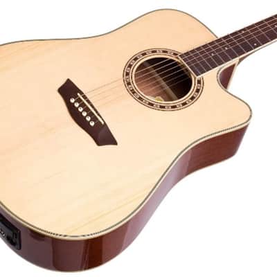 Washburn WD7SCE Harvest Series Solid Sitka Spruce Mahogany Cutaway 6-String Acoustic-Electric Guitar image 2