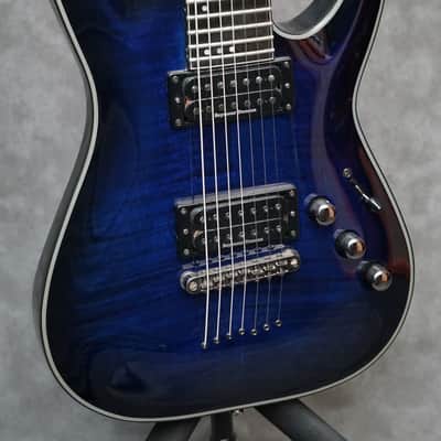 Schecter Blackjack C-7 7 String Electric Guitar Dark Blueburst Finish with Pro Setup image 2