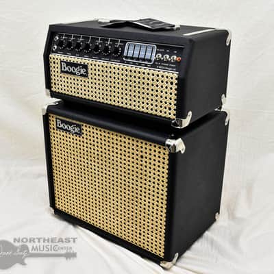 Mesa Boogie Mark IIC+ HRG Amplifier w/ Matching Vintage Thiele Cab - Black Bronco, Wicker Grille image 3