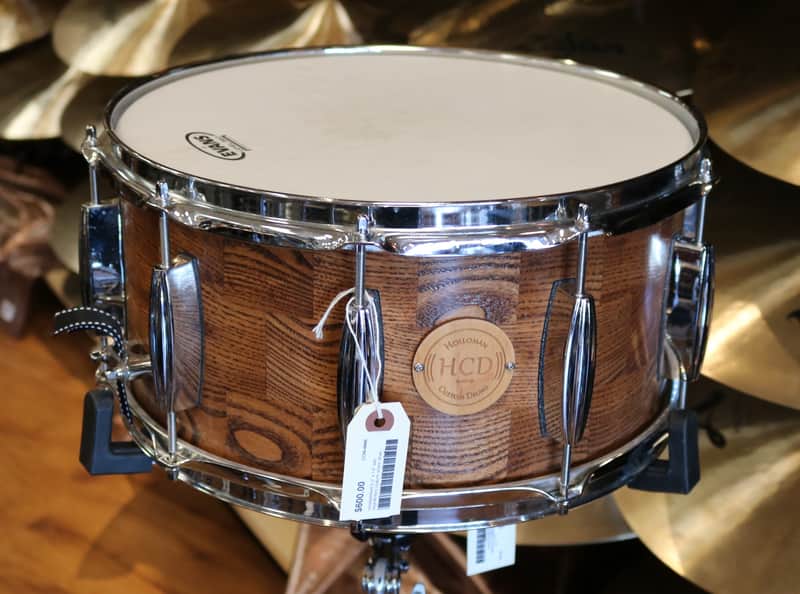Holloman Custom Drums 6.5" x 14" Ash Segmented Snare Drum image 1