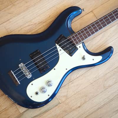 1966 Mosrite Ventures Model Bass Vintage Mark I Ink Blue 100% Original w/ohsc image 1