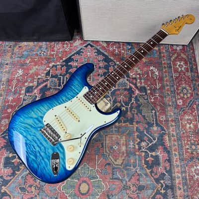 Fender FSR Quilt Top Stratocaster Model ST62-QT-AQB - Aquamarine Blue image 4