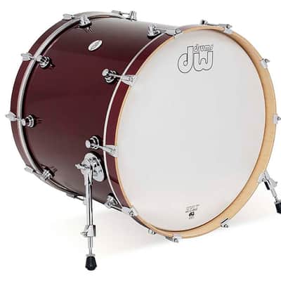 DW Design Series Maple Bass Drum 18x22 - Cherry Stain Gloss Lacquer w/Chrome Hardware (DDLG1822KKCS) image 2