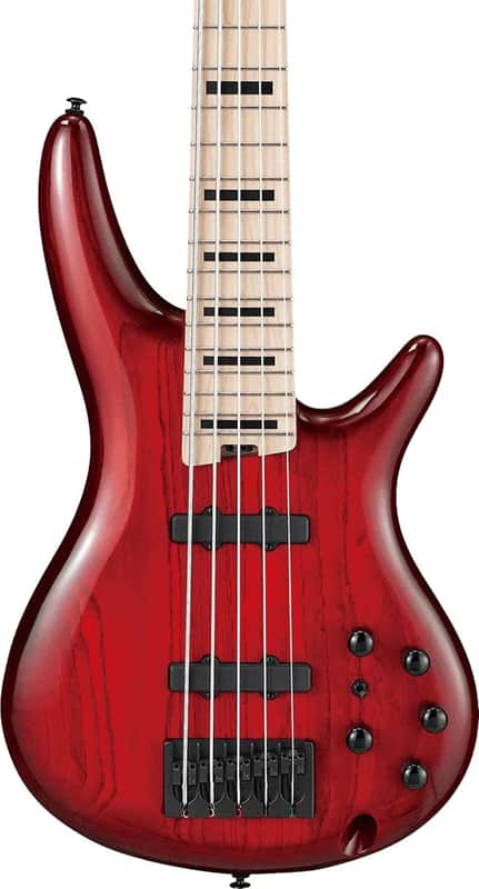 Ibanez ANB205 Adam Nitti Signature 5-String Bass Guitar, Maple Fingerboard, Transparent Wine Red Burst image 1