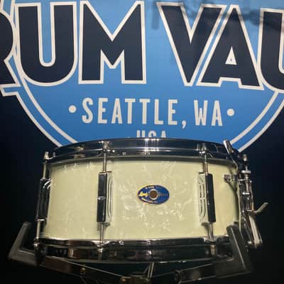Leedy - 5.5x14" "Slingerleedy" No. 390 Shelley Manne Model Snare Drum 1958 - White Marine Pearl image 1