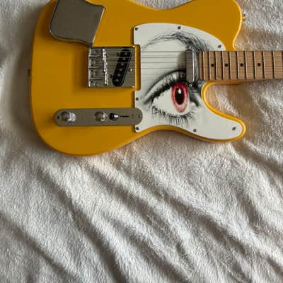 Customized Fender Squire 2015 -graffiti yellow image 2