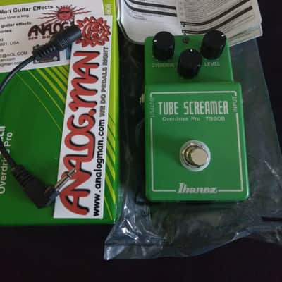 Analogman Modded Ibanez TS808 Tube Screamer Jrc4558 True Bypass Blue Led