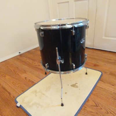 Pearl Roadshow 16 round x 14 floor tom on legs gloss black excellent condition image 2