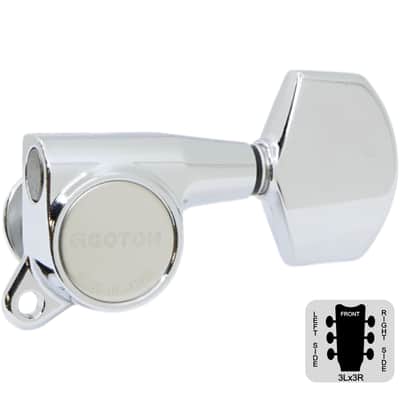 Gotoh SG381-01 Guitar Tuners w/ Large Knobs - Chrome - 3L x 3R image 1