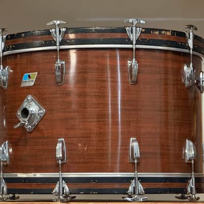 1970's Ludwig Mahogany Cortex Pro Beat 3-Ply Drum Kit 14x24 16x18 16x16 10x14 9x13 Maple image 14