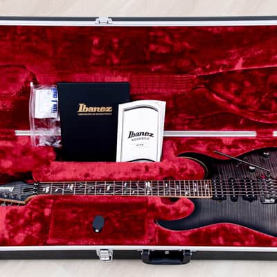 2019 Ibanez J Custom RG8570Z HSH AAA Flame Top Black Rutile w/ Tree of Life Inlay, Case & CoA image 18