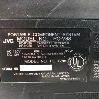 JVC PC-V88 Ghettoblaster Radio Cassette Avec Bluetooth – Boombox Vintage Retro