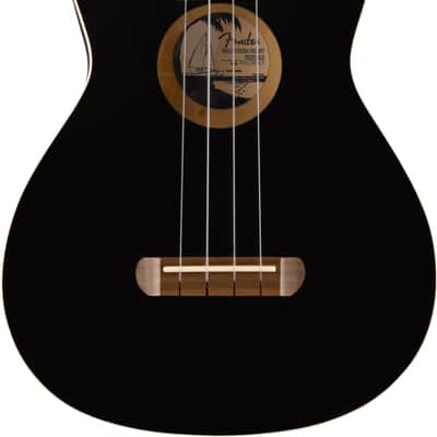 Fender Avalon Tenor Ukulele, Walnut Fingerboard, Black image 6