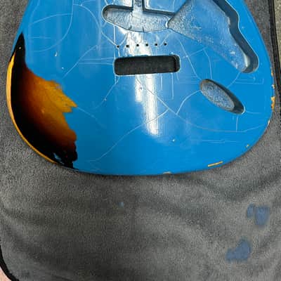 Stratocaster Body Relic Nitro Maui Blue/ Sunburst image 1
