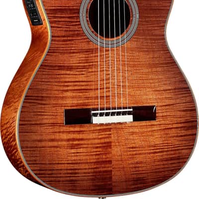 Cordoba Fusion 12 Exotic Acoustic-Electric Classical Guitar, Flamed Okoume Top, Cinnamon Burst image 1
