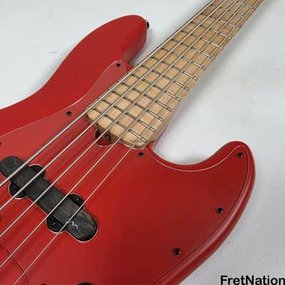 Marco Bass Guitars TFL-5 5-String 34.5" Satin Red Glockenklang - 9.84lbs image 13