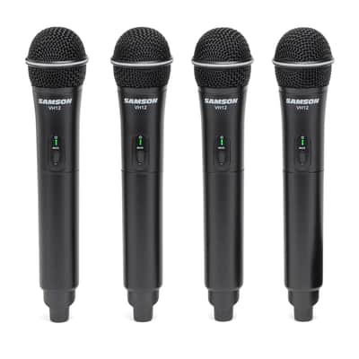 Samson Stage 412 Quad Channel Vocal VHF Frequency Agile Wireless System (VHF12-Q6 x 4/SR412) (4) Q6 Dynamic Mics image 2