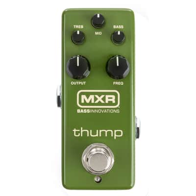 MXR M281 Thump Bass Preamp Effects Pedal Bundle with 4 Free Cables image 2
