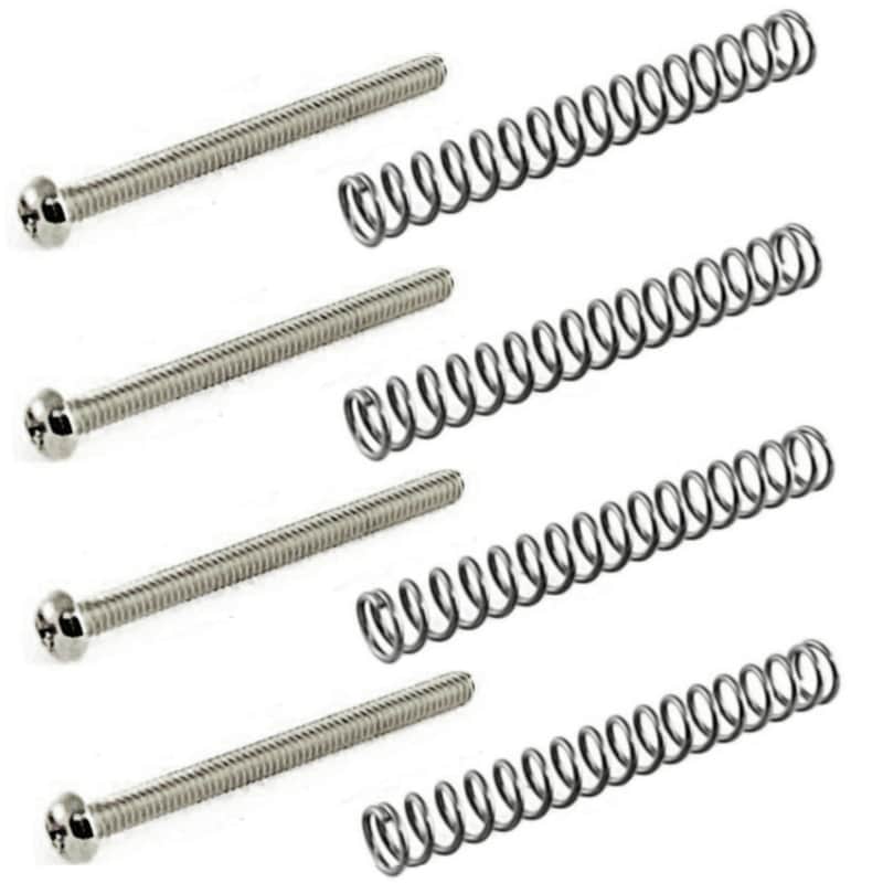 Humbucker Pickup Height Adjustment Screws w/ Springs (4) Nickel image 1
