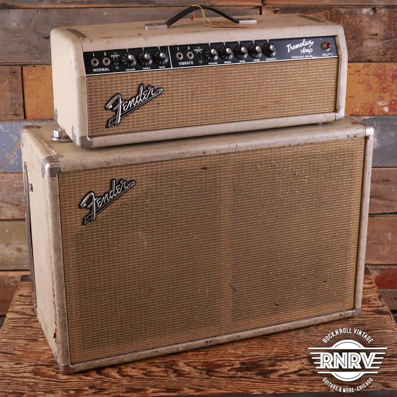 Fender Tremolux 6G9-B 30-Watt 2x10" Piggyback Guitar Amp 1960 - 1963 - Blonde image 1