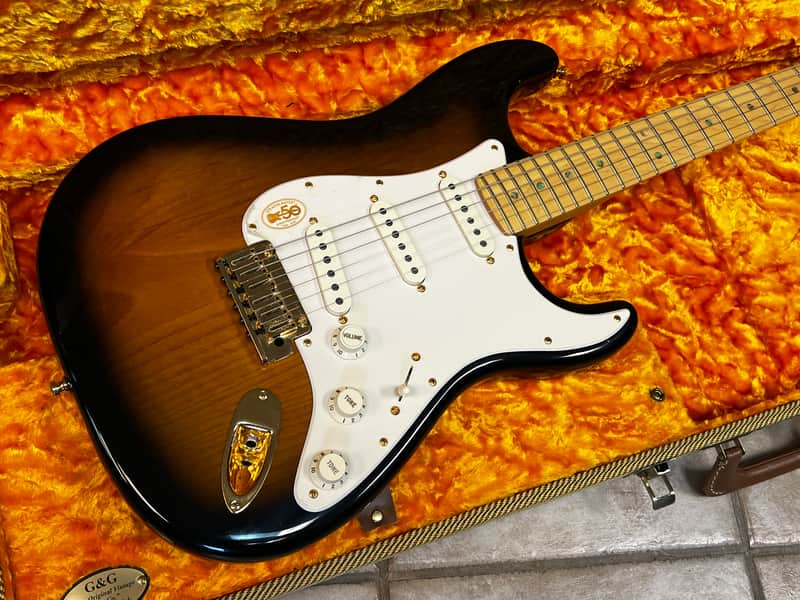 2005 Fender 50th Anniversary American Deluxe Stratocaster Sunburst image 1