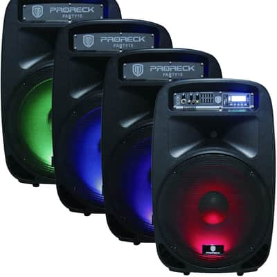 PRORECK PARTY 15 Portable 15-Inch 2000 Watt 2-Way Powered PA Speaker System Combo Set with Bluetooth/USB/SD Card Reader/FM Radio/Remote Control/LED Light image 2