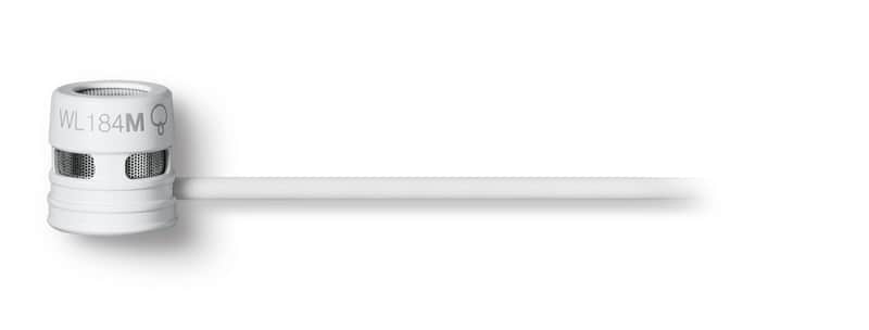 Shure WL184M Professional Low-Profile Lavalier Microphone - Supercardioid Condenser Lav Mic with TA4F Termination, includes Pouch, Tie Clip & Snap-Fit Windscreen - White (WL184MW/S-TQG) image 1