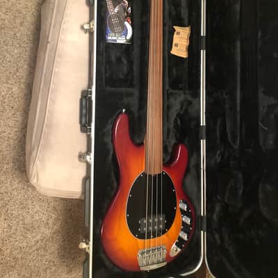 Ernie Ball Music Man Stingray 4 Fretlesd 2014 Tobacco Burst image 1